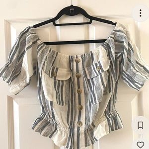 American Eagle off the shoulder striped top
